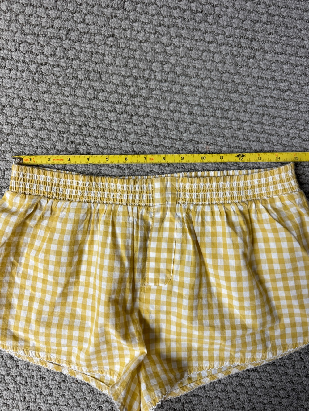 Anthropologie Yellow and White Gingham Boxer Shorts - Picture 6 of 8